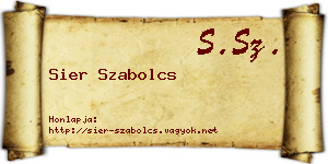 Sier Szabolcs névjegykártya