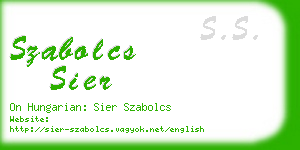 szabolcs sier business card